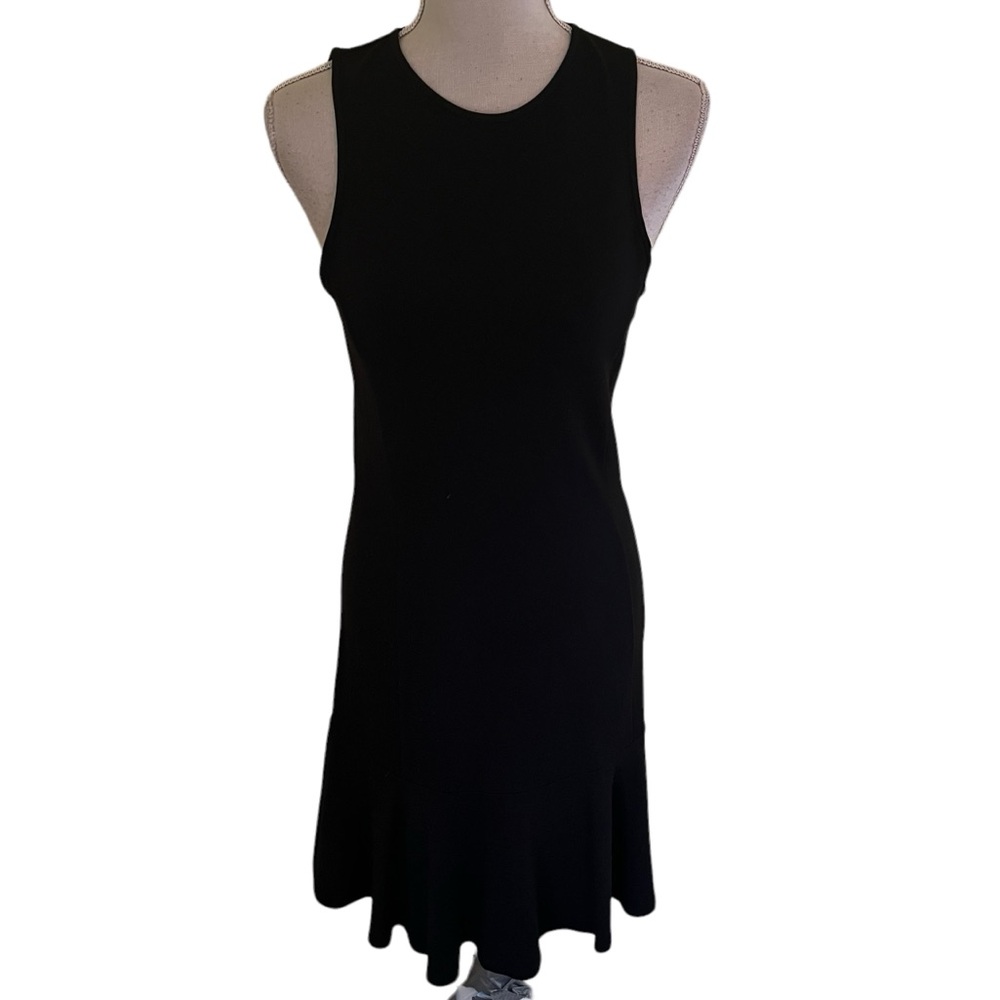 Polo Ralph Lauren Black Knit Sleeveless Dress with Hem Ruffle M